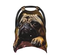 Cry Pug Baby Car Seat Canopy Cover, Multi Use Breathable Nursing Breastfeeding Covers for Mom Soft Stroller Sun Shade Newborn Shower Gift