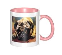 Cry Pug - Double Color Ceramic Mug – 11oz Coffee & Tea Drinking Cup with 3D Pattern – Funny Mugs for Cute Gifts