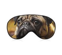 Cry Pug Sleep Mask Light Block-Out Eye Mask for Side Sleeper Pressure-Free Soft Night Blindfold with Adjustable Strap Breathable Sleep Eye Cover for Travel