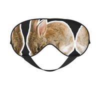 cry Rabbit Print Soft Eye Mask -Elastic Nighttime Shade, Light-Proof Blindfolds for Plane, Yoga, Travel, Full Eye Covers
