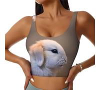 Cry Rabbit Print Women's Sports Vest Lightweight and Breathable Workout Fitness Fashion Top Black