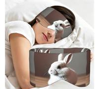 Cry White Rabbit Print Full Coverage Sleep Mask,Eye Mask Portable for Travel Office Nap Shift Work