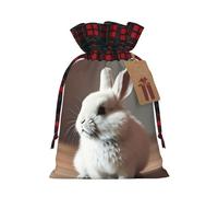 Cry White Rabbit Print Gift Decor Bags Drawstring Pouches Eco-Friendly Anniversaries Present Packaging