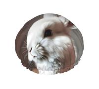 cry white rabbit Print Lightweight Shower Cap for Women and Men Reusable hat Soft hat and Bath Hair Cap