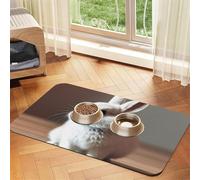 cry White Rabbit Print Pet Feeding Mat Dog Mat for Food and Water Bowl Dogs Water Dispenser Mat Dogs Accessories