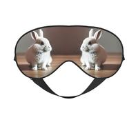 Cry White Rabbit Print Sleep Mask, Soft Breathable Eye Cover for Travel, Shift Work & Meditation