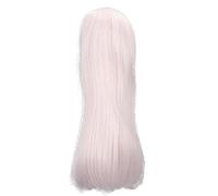 Cryfokt 1/3 Doll Wig Elegant Long Straight Heat Resistant Hair Replacement Wig for DIY, Suitable for 8-9 Inch Dolls (Dark Pink)
