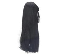 Cryfokt 1/3 Doll Wig Elegant Long Straight Heat Resistant Hair Replacement Wig for DIY, Suitable for 8-9 Inch Dolls (Black)