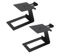 Cryfokt 1 Pair Desktop Speaker Stands, Carbon Steel Desk Audio Stand with EVA Pads, Adjustable Depth Bookshelf Audio Risers for Small Medium Computer Speakers, Vibration Elimination