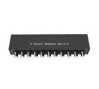 Cryfokt 10 Channel Headphone Amplifier 1 In 10 Out for Mixer DC | Portable Metal Stereo Splitter 12V Aluminum Alloy Studio Mixing Low Noise Analog Circuit 3.5mm aux Input 16 to 600 Ohm Loads
