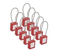 Cryfokt 10 PCS Loto Cable Lock Lockout Tagout Cable Lock with Key Electrical Padlock with Rewritable Labels 2 Keys 12 Pin Cylinder for Equipment Maintenance Safety