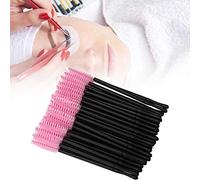 Cryfokt 100pcs Disposable Eyelashes Brush Set Ideal for Creating Eyelash Looks in Pink Blue Rose Red and More (Pink)