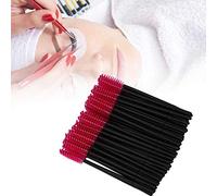 Cryfokt 100pcs Disposable Eyelashes Brush Set Ideal for Creating Eyelash Looks in Pink Blue Rose Red and More (Rose Red)