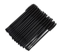 Cryfokt 100pcs Disposable Eyelashes Brush Set Ideal for Creating Eyelash Looks in Pink Blue Rose Red and More (Black)