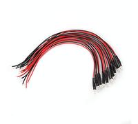 Cryfokt 10pcs 12V LED Light Diode Cable Bright Multicolor Indicator for Electronics 20cm Long (White Hair Yellow)