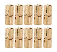 Cryfokt 12mm Polished Brass Cylindrical Hinge, 180 Degree Opening Concealed Hinges for Jewelry Box Small Furniture