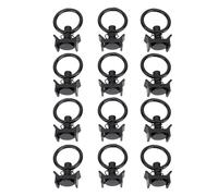 Cryfokt 12Pcs L Track Single Stud Fitting, 4000lbs Break Strength Kayak Track Mount with Round Ring, Carbon Steel Tie Down Eyelet for Truck Bed Trailer ATV Control, Motorcycle
