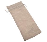 Cryfokt 12pcs Simple Linen Fabric Wine Bag for Elegant Gift and Decor Events Comprising Durable Drawstring Design and Foldable Storage 14.5 * 34.5cm (Beige)