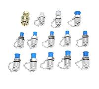 Cryfokt 14pcs Hydraulic Test Point Coupling Adapter Set, Hydraulic Pressure Testing Kit with High Pressure Steel Adapters for System Detection, Oil Sampling and Lubrication
