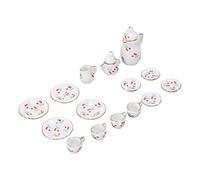 Cryfokt 15 Pcs Mini Tea Cups Set, Exquisite Dollhouse Accessories for Creative Play, Ceramic Dollhouse Tea Set for Kids, Safe and Durable (Type B)