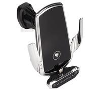 Cryfokt 15W Wireless Car Charger Fast Charging Smart Sensing for Car Mount with 360° Rotation Silver (Silver)
