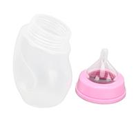 Cryfokt 180ml Pet Nipple Bottle Crooked Head Design Soft Nipple for Puppies Kittens with Brush Included (Pink)