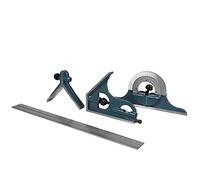 Cryfokt 1x Stainless Steel Universal Bevel Protractor 0-180 Degree Angle Finder Combination Square Set with Case, 0.08 Degree Fine Adjustment, for Inner Outer Angle