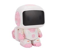 Cryfokt 2.4G RC Robot Walking Toy Programmable Remote Control Robot for Kids with Detachable Controller Voice Recording Dancing Sliding LED Lights Music, Toy for Kids (Pink)