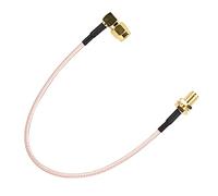 Cryfokt 20cm SMA Female to Right Angle SMA Male Coax Jumper Cable High Temperature Resistance for Wireless LAN Devices, Wi-Fi Radio