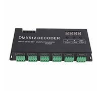 Cryfokt 24 Channel Decoder, Digital Display RGBW DMX512 Dimming Driver with Computer Control Chip, LED Controller for Stage Bar Large LED Outdoor Decoration Projects DC5V-24V