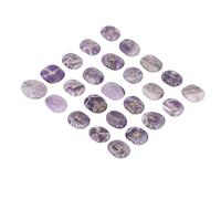 Cryfokt 25 Pieces Set of Engraved Rune Stones for Chakra Healing Through Meditation, Wide Application in Offices and Study Rooms (Violet)