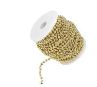 Cryfokt 25m Pearl Wire Beads String for Wedding Decoration Shiny Electroplated 6mm Sliver or Golden Beads (Gold)
