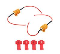 Cryfokt 25W LED Decoder Anti-Flicker Load Resistor for Car Headlight Fit for DRL, Clear Error Free Canceller for People Who Want to Upgrade Their Car Lights, Metal + ABS