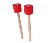 Cryfokt 2PCS Durable Foam Bass Drum Mallet for Marching Drum & Bass Drums, Oak Handle Anti Slip Percussion Sticks for Music Enthusiasts (Red)