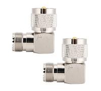 Cryfokt 2pcs UHF Male PL259 Female SO239 Right Angle Adapter Durable Brass for Tight Spaces