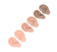 Cryfokt 3 Pairs Silicone Artificial Ear Models, Easy to Clean, Simulated Ear Hole Perforation, Teaching Model for Beauty Training Institutions