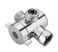 Cryfokt 3 Way Shower Diverter, 1 2 Inch Adjustable Chrome Tool Free Installation Shower Arm Mounted Diverter Valve, Chrome with Handheld Head for Tub and Bath
