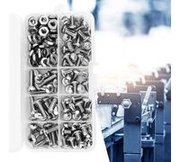 Cryfokt 304 Stainless Steel #10-32 Pan Head Screws Kit 140pcs Environment-friendly Nuts Bolts Set for Construction Projects