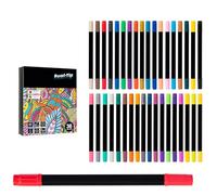 Cryfokt 36-Pack Acrylic Paint Markers Vibrant Color Assortment Dual-Ended Fiber Nibs - Versatile on Various Surfaces - 36 Colors Set for Artists (colors)