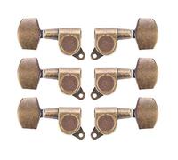 Cryfokt 3L3R Locking Tuners Guitar Tuning Pegs Reliable and Fast Tuning for Acoustic and Electric Guitars - 6 Pieces, Copper Alloy, Brass Color
