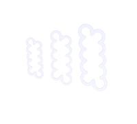 Cryfokt 3Pcs Rose Flower Cutter Maker Flexible Fondant Cake Decorating Mold Easy to 2.6x6.7in, 2.2x5.5in, 1.8x4.1in for Cake/Pizza/Chocolate White Plastic 35g