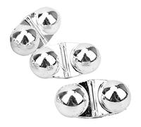 Cryfokt 40Pcs Portable ABS Double Rattle Sea Fishing Attractor Bell Beads for Simulating Prey Distress Signals, 3 Color Options, 1.2x0.6in (Silver)