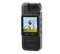 Cryfokt 4K 180 Degree Rotating Lens Wearable Body Camera, Loop Recording 3MP Video Recorder with Back and 1.3 Inch Display for Security Operations, Selfies, Landscapes