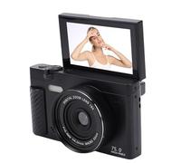 Cryfokt 4K Digital Camera for Photography, 4K 75MP 18X Zoom WiFi Mirrorless Digital Zoom Compact Retro Cameras with 3.0 Inch Flip Screen APP Beautify Function for Travel Landscape (Black)