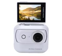 Cryfokt 4K Flip Screen Action Camera Portable Wireless Magnetic Camera for Sports and Vlogging 2in Display and Dual Battery System (White)
