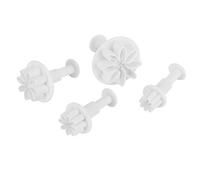 Cryfokt 4Pcs Fondant Cutters, Easy-to-Use Flower Cake Molds for