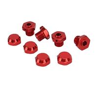 Cryfokt 4pcs RC Wheel Hex Coupler Set Lightweight Aluminum Alloy Hubs Adapter for 1/8 RC Models (Red)