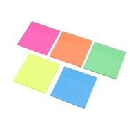 Cryfokt 5 Colors PET Adhesive Memo Notes Wear & Fade Proof Self Adhesive Pads Wrinkle Proof 75mm X 75mm Colorful Notes for School Office Supplies