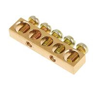 Cryfokt 5-Hole Brass Grounding Terminal Block Bar for Electrical Distribution Wire - Set of 10 Pcs for PE30 Distribution Box, Lighting Box