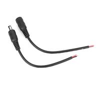 Cryfokt 5 Pairs of Easy to Use 5.X2.1mm Male DC Power Connector Cables for LED Strip Light CCTV Camera (Black)